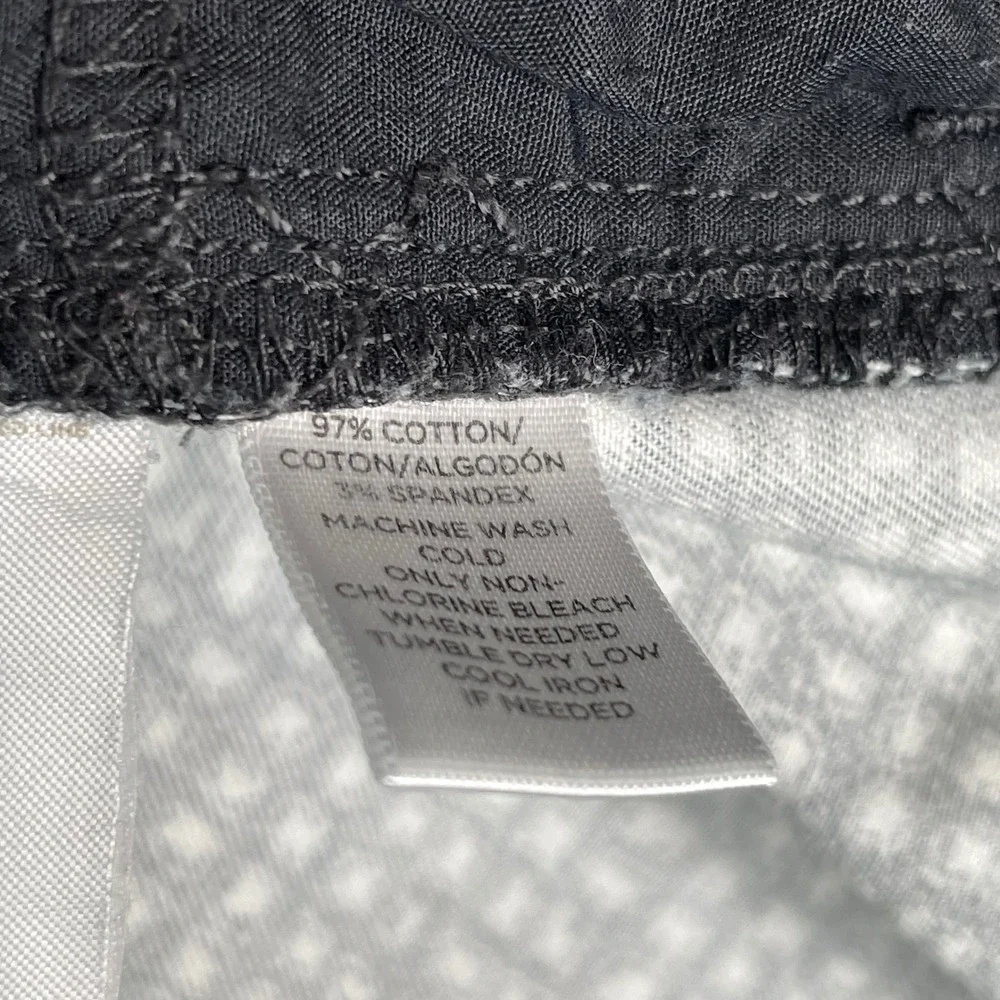 LOFT Modern Skinny Pants Black White Geometric Grid Print Size 28/6 Mid Rise
